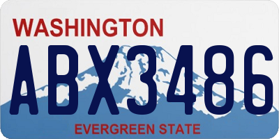 WA license plate ABX3486