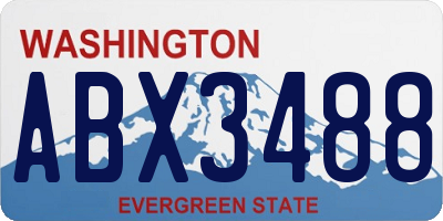 WA license plate ABX3488