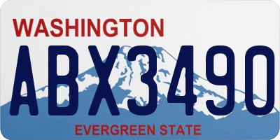 WA license plate ABX3490