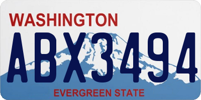WA license plate ABX3494