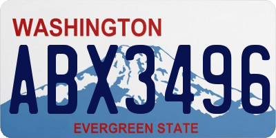 WA license plate ABX3496