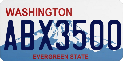 WA license plate ABX3500