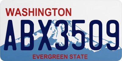 WA license plate ABX3509