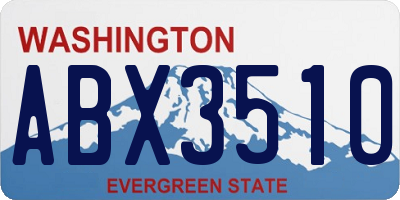 WA license plate ABX3510
