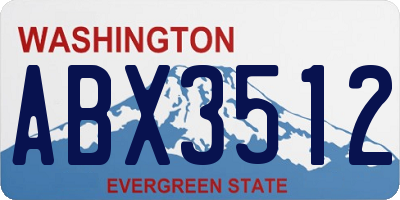 WA license plate ABX3512
