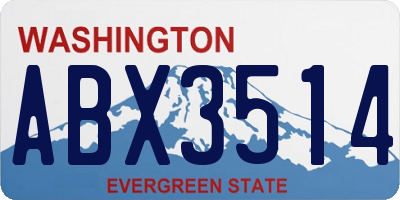 WA license plate ABX3514