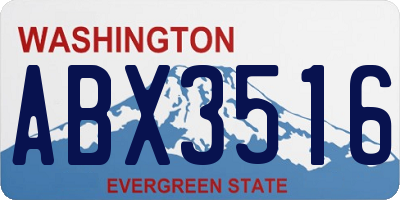 WA license plate ABX3516