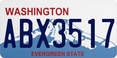 WA license plate ABX3517