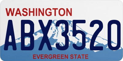 WA license plate ABX3520