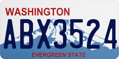 WA license plate ABX3524