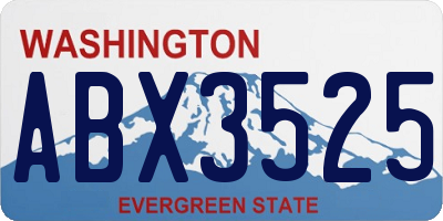 WA license plate ABX3525