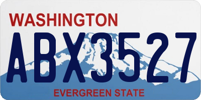 WA license plate ABX3527