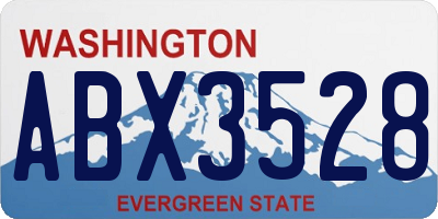 WA license plate ABX3528