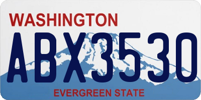 WA license plate ABX3530