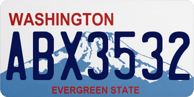 WA license plate ABX3532