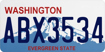 WA license plate ABX3534