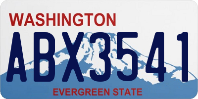 WA license plate ABX3541