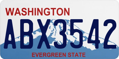 WA license plate ABX3542