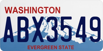 WA license plate ABX3549