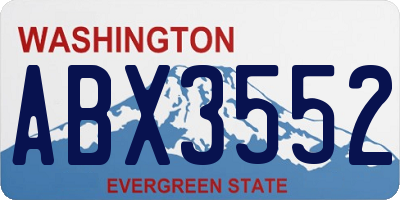 WA license plate ABX3552