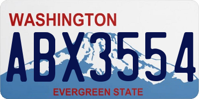 WA license plate ABX3554