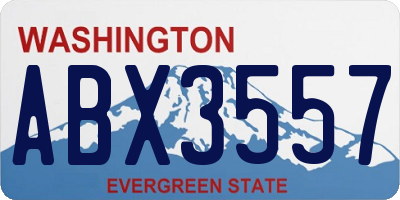WA license plate ABX3557