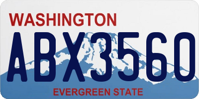 WA license plate ABX3560