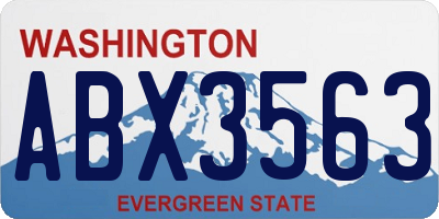 WA license plate ABX3563