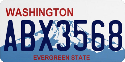 WA license plate ABX3568