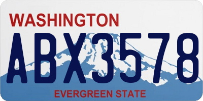 WA license plate ABX3578