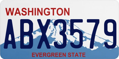 WA license plate ABX3579