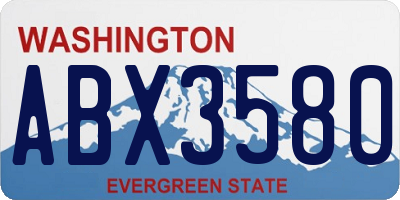 WA license plate ABX3580