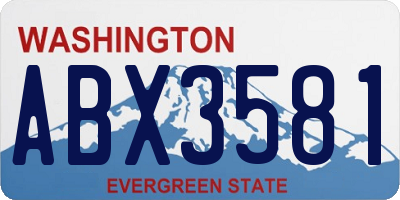 WA license plate ABX3581