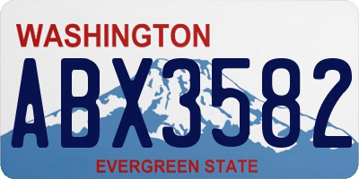 WA license plate ABX3582