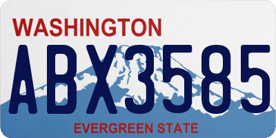 WA license plate ABX3585