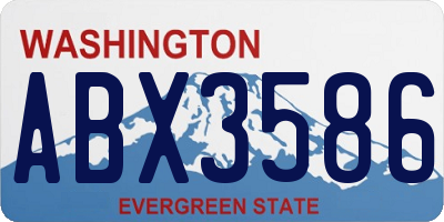 WA license plate ABX3586