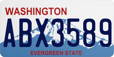 WA license plate ABX3589