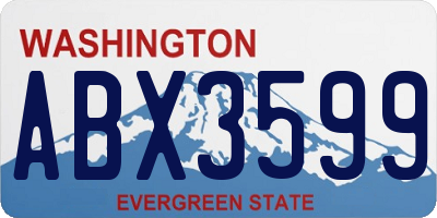 WA license plate ABX3599
