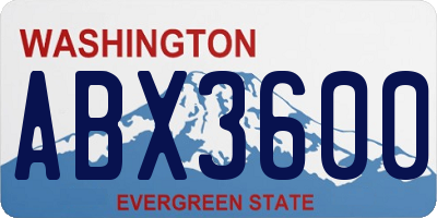 WA license plate ABX3600