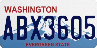 WA license plate ABX3605