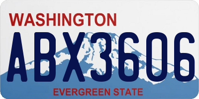 WA license plate ABX3606