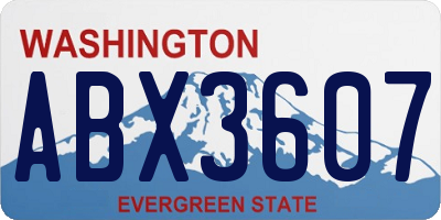 WA license plate ABX3607