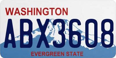 WA license plate ABX3608
