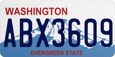 WA license plate ABX3609
