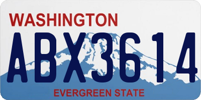 WA license plate ABX3614
