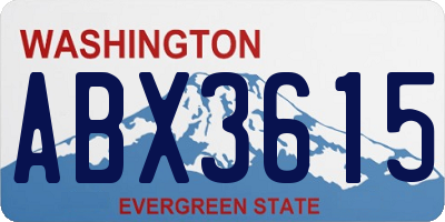 WA license plate ABX3615