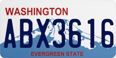 WA license plate ABX3616
