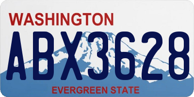 WA license plate ABX3628
