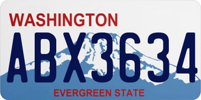 WA license plate ABX3634