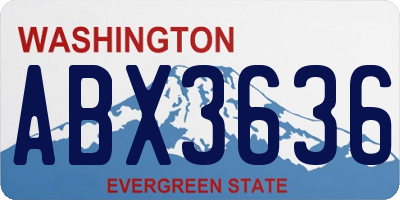 WA license plate ABX3636